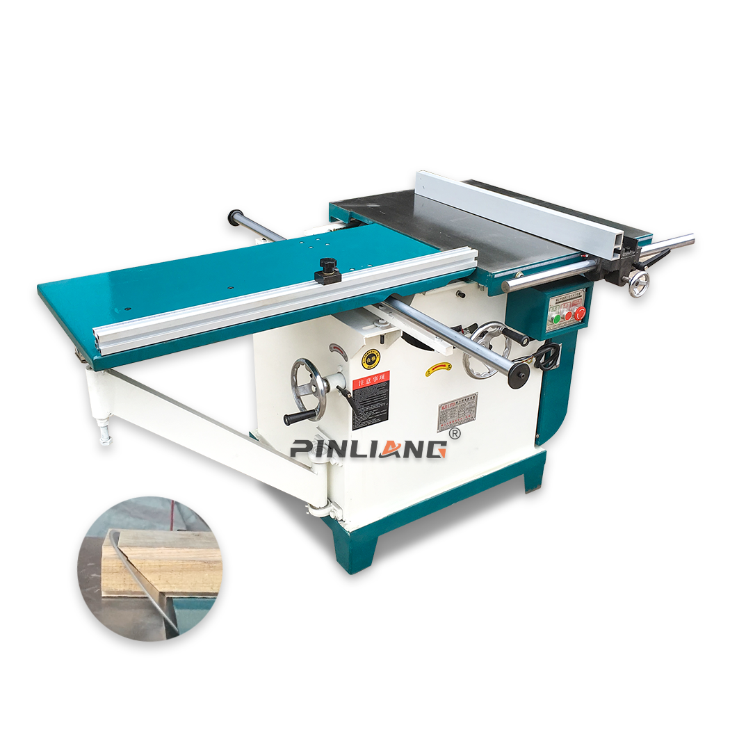 PINLIANG Spindle tilting 45-90 degree wood cutting machine MJ113TD tilting circular saw machine with sliding table
